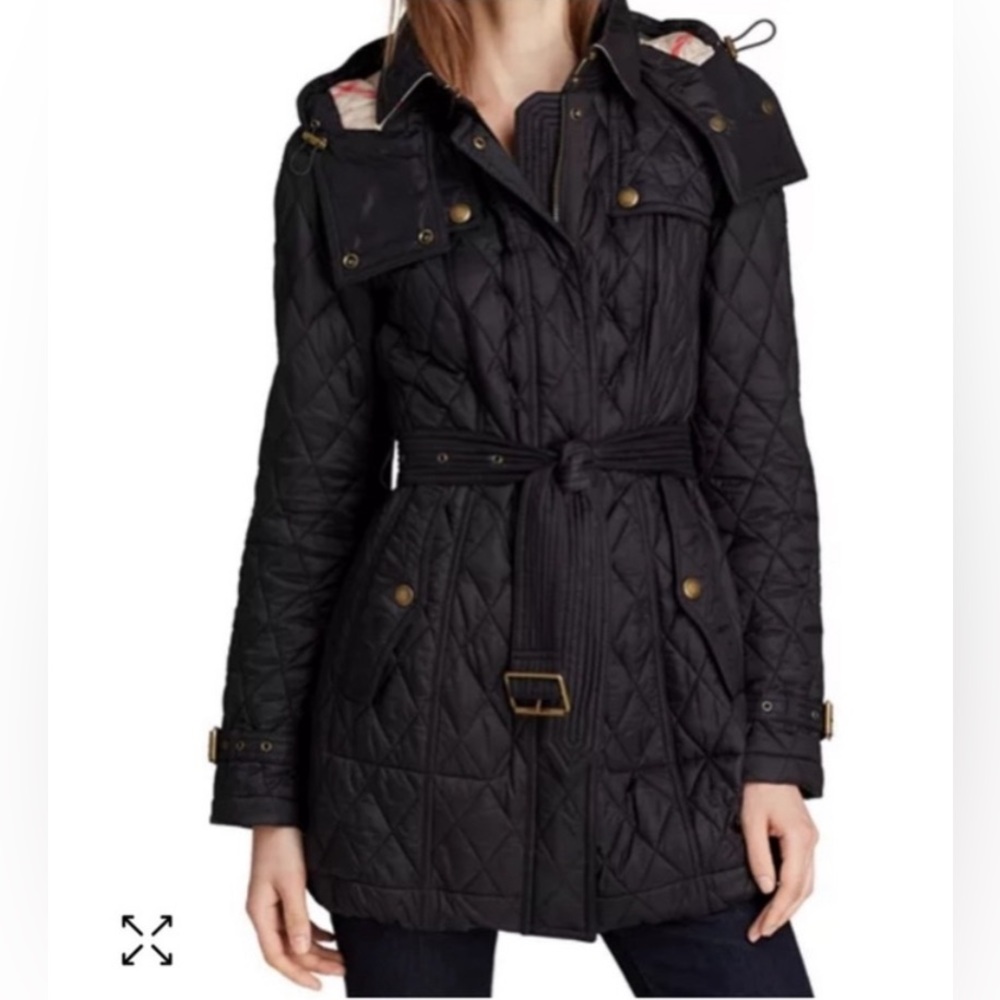 Black burberry jacket quilted